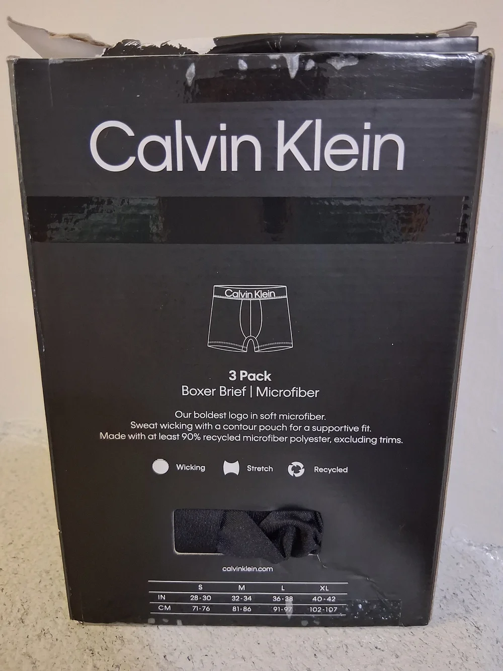 NWT Calvin Klein Men's Microfiber Boxer Briefs - Black & Blue (3 Pack)